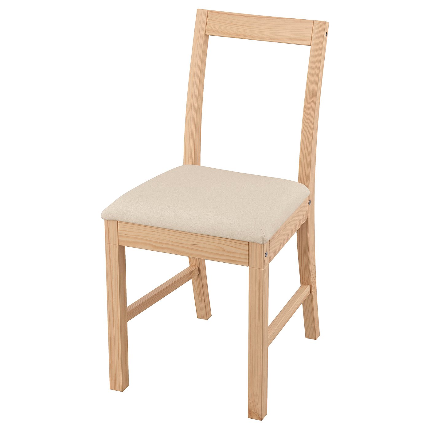 PINNTORP wooden chair, angled back, cushioned seat.
