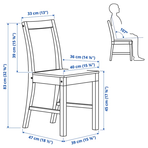 Illustration with measurements for the product: PINNTORP.
