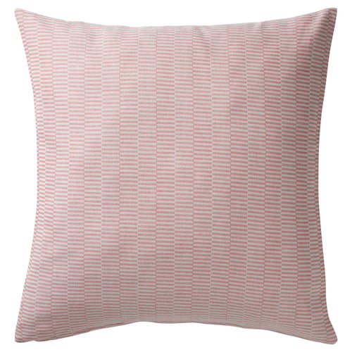PLOMMONROS red/offwhite cushion, square, cotton, stripe pattern.