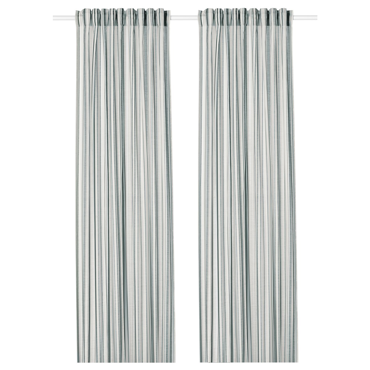 PRAKTKLOCKA Curtains, 1 pair grey, striped IKEA