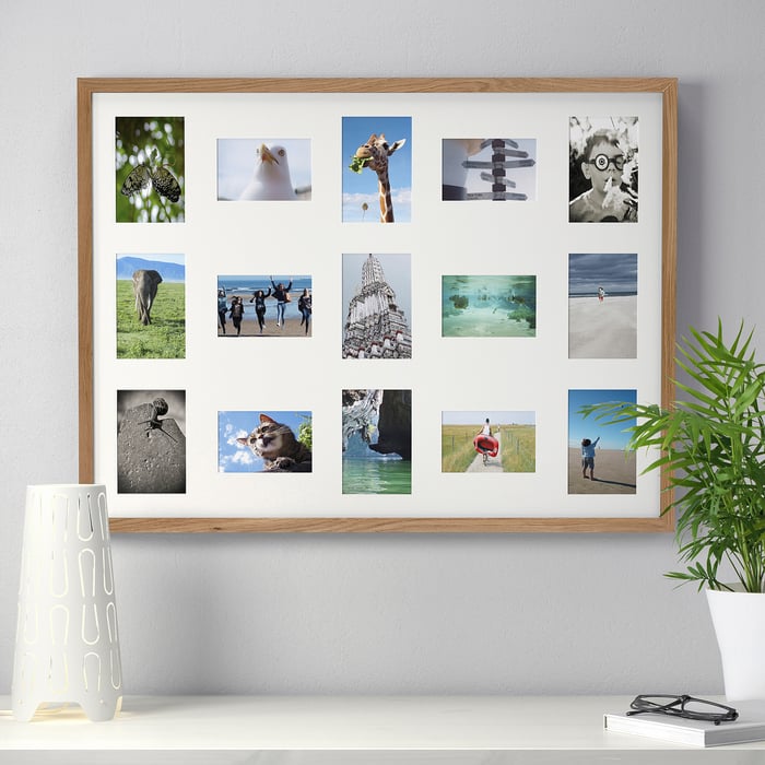 RIBBA Frame for 15 pictures, oak effect IKEA Ireland