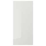 White glossy kitchen cabinet door from RINGHULT series made of particleboard, sleek and rectangular with easy-clean surface.