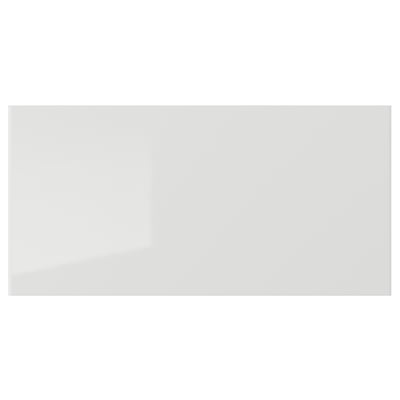 RINGHULT grey glossy kitchen cabinet front, rectangular, high-gloss particleboard.