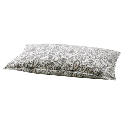 RODGERSIA paisley print pillowcase, beige, cotton-viscose, rectangular pillow, floral pattern.
