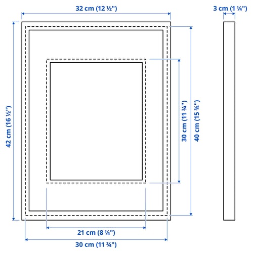 Illustration with measurements for the product: RÖDALM.