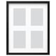 Option: Black RÖDALM photo frame; square section, modern style, holds 4 photos, versatile mounting.