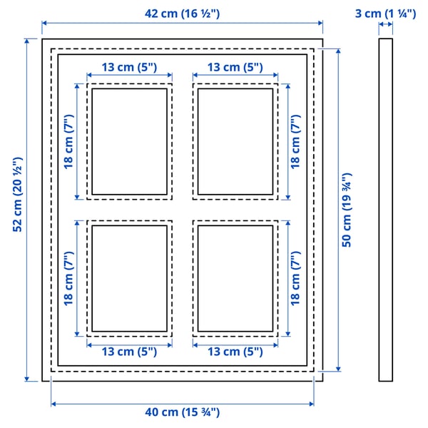 Illustration with measurements for the product: RÖDALM.