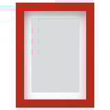 Red RÖDALM frame, rectangular, modern design, with clear front protector, holds photos vertically or horizontally.