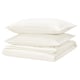 Option: RUNDHAGTORN white duvet set, crisp linen-cotton blend, rectangular with envelope closures.