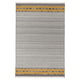 Rysgräs rug: gray with yellow border, diamond pattern, handwoven wool.