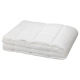 Folded white SÄFFEROT duvet, rectangular, pure, soft microfiber with quilted design, recycled materials.