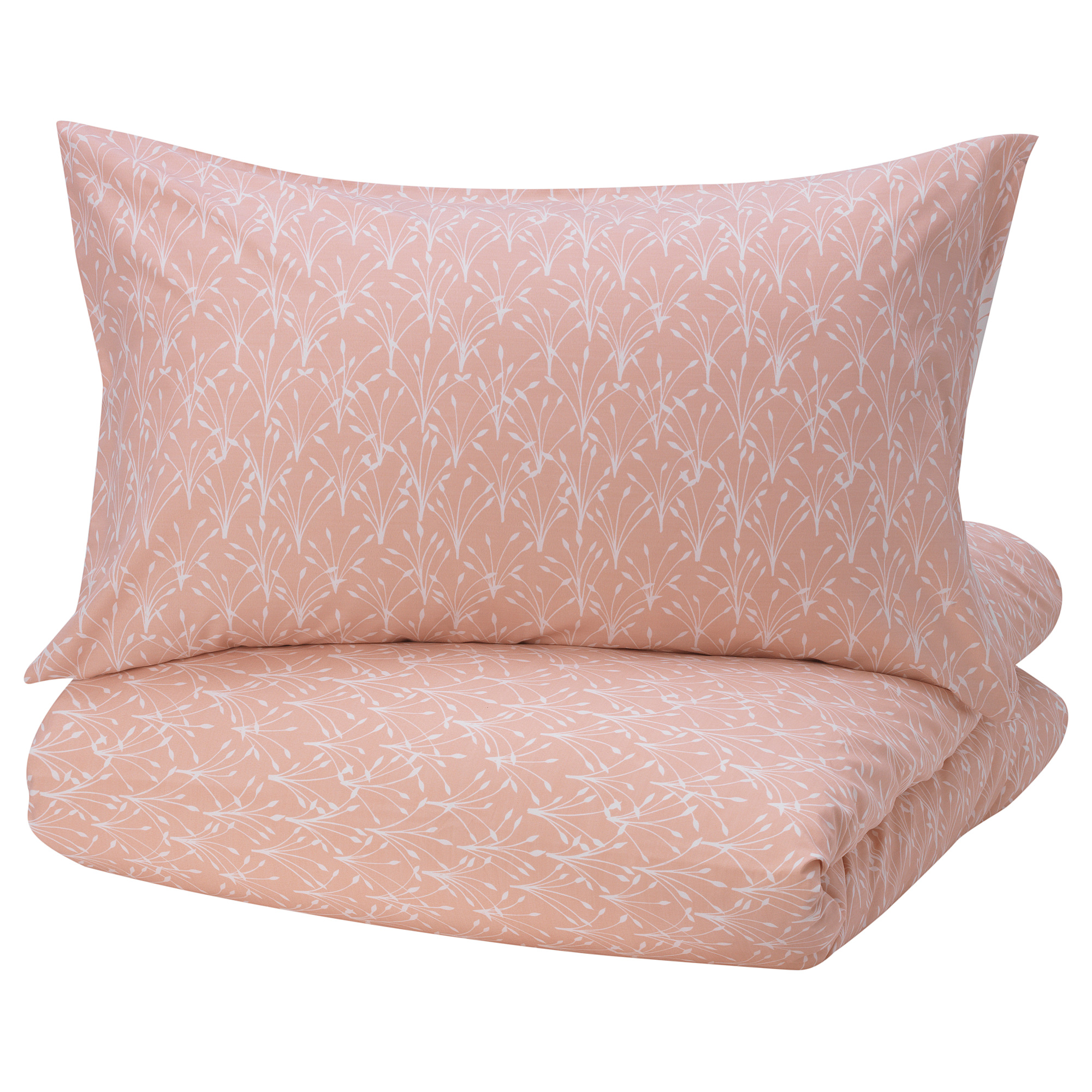 SALTÖRT Quilt cover and 2 pillowcases pink/white IKEA Ireland