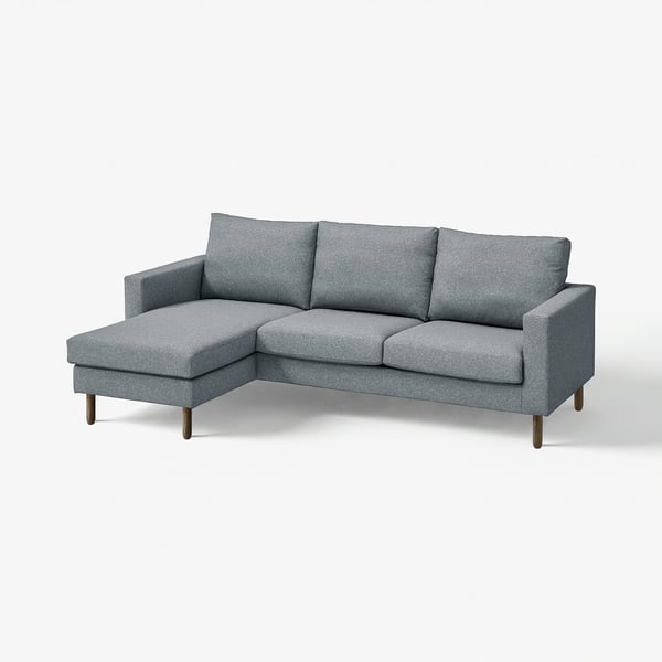 SALTSJÖBADEN 3-seat sofa with chaise longue, Gunnared medium grey