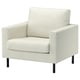SALTSJÖBADEN armchair, light grey, fabric, boxy design, minimalist style.