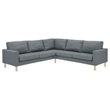 Grey 3-seat corner sofa, modern design, recycled fabric.