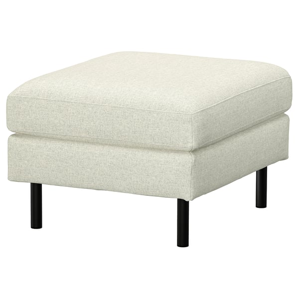 SALTSJÖBADEN footstool: light grey, upholstered, square, black legs.