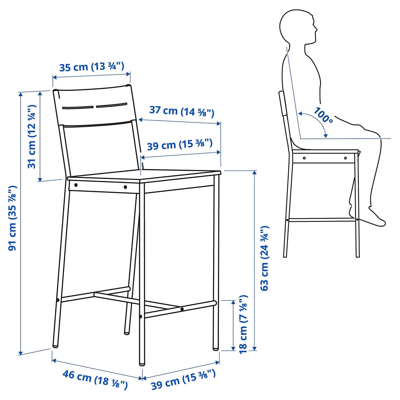 Ikea Bar Stool Measurements For Bar Height SANDSBERG Bar Stool