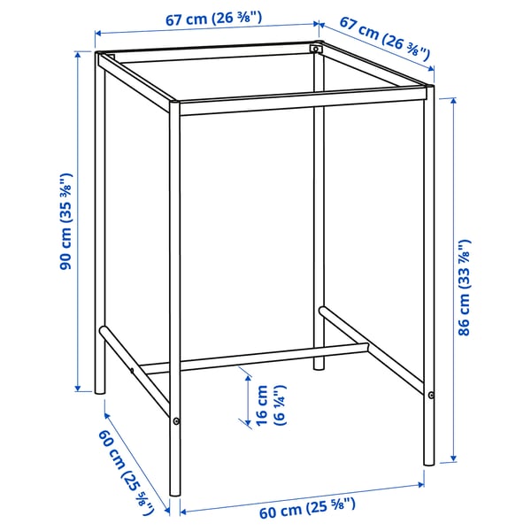Illustration with measurements for the product: SANDSBERG.