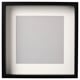 Option: Black SANNAHED picture frame with white mat, square shape, for wall display.
