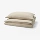SCHERSMIN Duvet cover and pillowcase, grey-beige, 150x200/50x80 cm