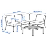 Illustration with measurements for the product: SEGERÖN.