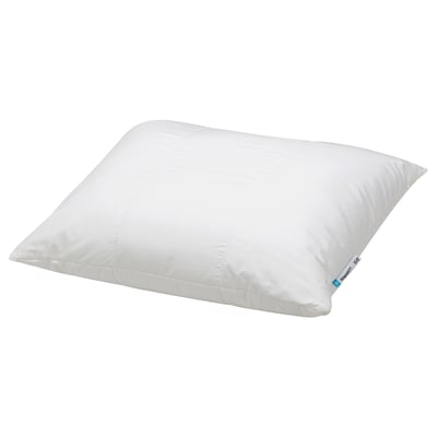 White SENAPSMOTT pillow, square shape, soft fabric.