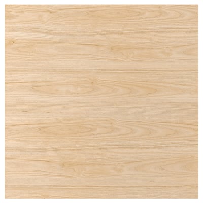 Light wood-grain pattern on SIBBARP wall panel, melamine laminate, rectangular.