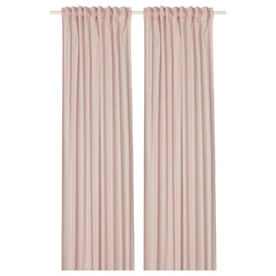 SILVERLÖNN sheer pink curtains, 250 cm, cotton, rod pocket design, soft diffusing light.