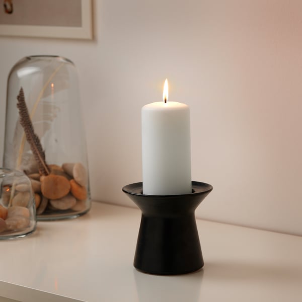 SINNESRO Block candle holder, dark grey IKEA Ireland