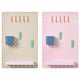 Option: Two colorful pegboards with blue, green hooks and pink shelves, showcasing SKÅDIS storage solutions.