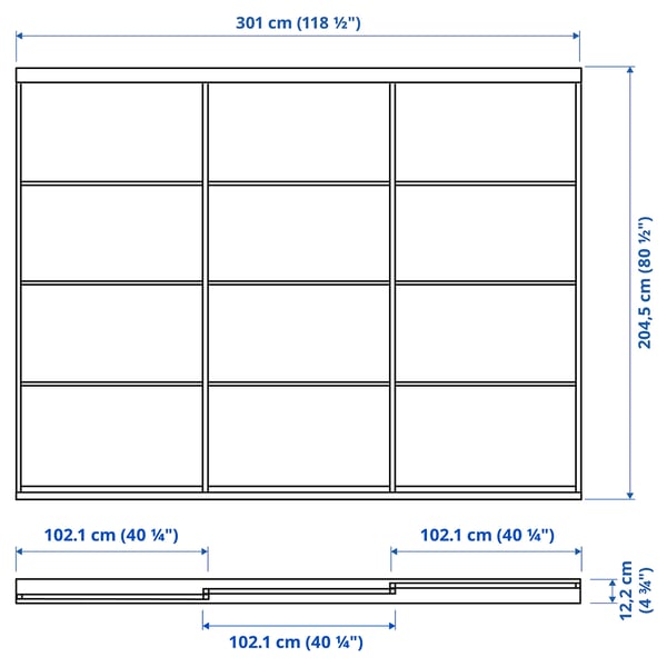 Illustration with measurements for the product: SKYTTA.