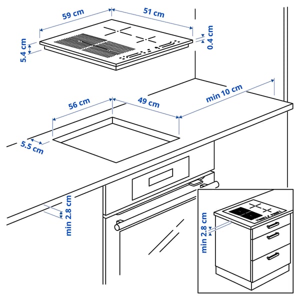 Illustration with measurements for the product: SMAKLIG.