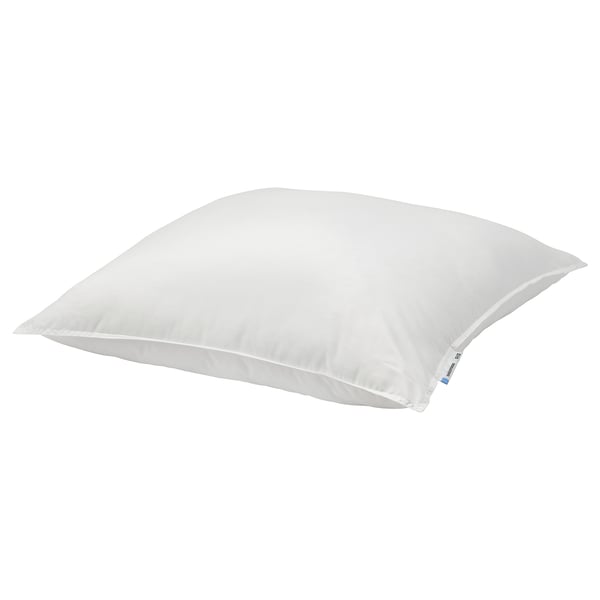 SMÅSPORRE pillow, white, rectangular, soft with firm support, made from recycled polyester and cotton.