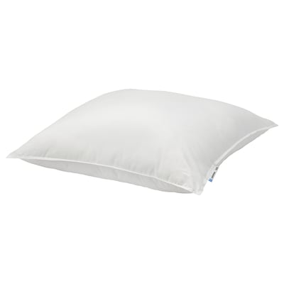 SMÅSPORRE pillow, white, rectangular, soft with firm support, made from recycled polyester and cotton.