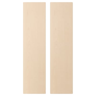 Two light-colored wooden doors side by side. Designed for SMÅSTAD storage units, made of birch veneer with rounded corners.