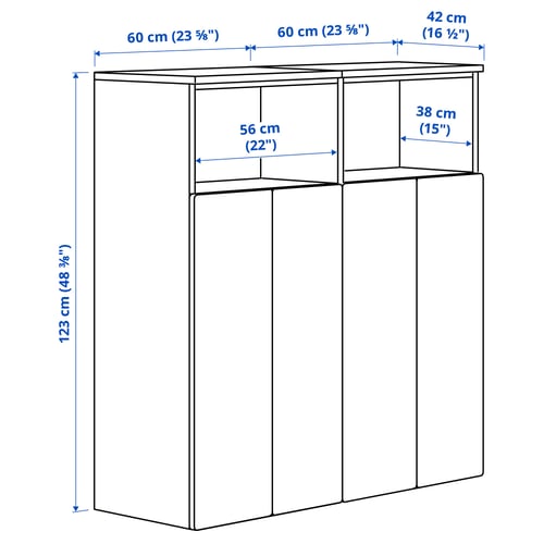 Illustration with measurements for the product: SMÅSTAD.