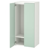 SMÅSTAD kids wardrobe: light green, square, soft-close doors.