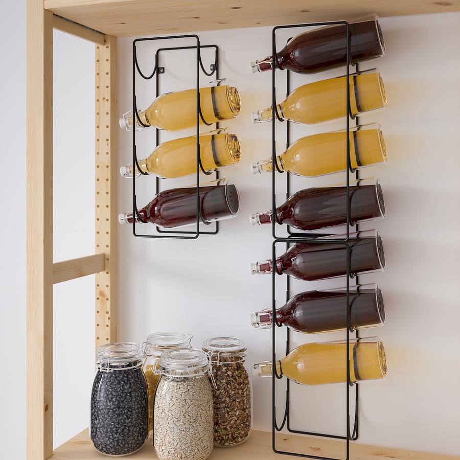 SNÖSPIRA 4bottle wine rack, black IKEA Ireland