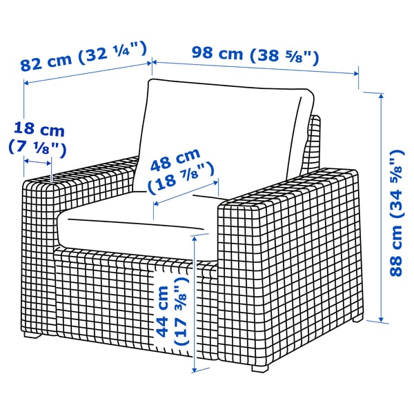 Illustration with measurements for the product: SOLLERÖN.