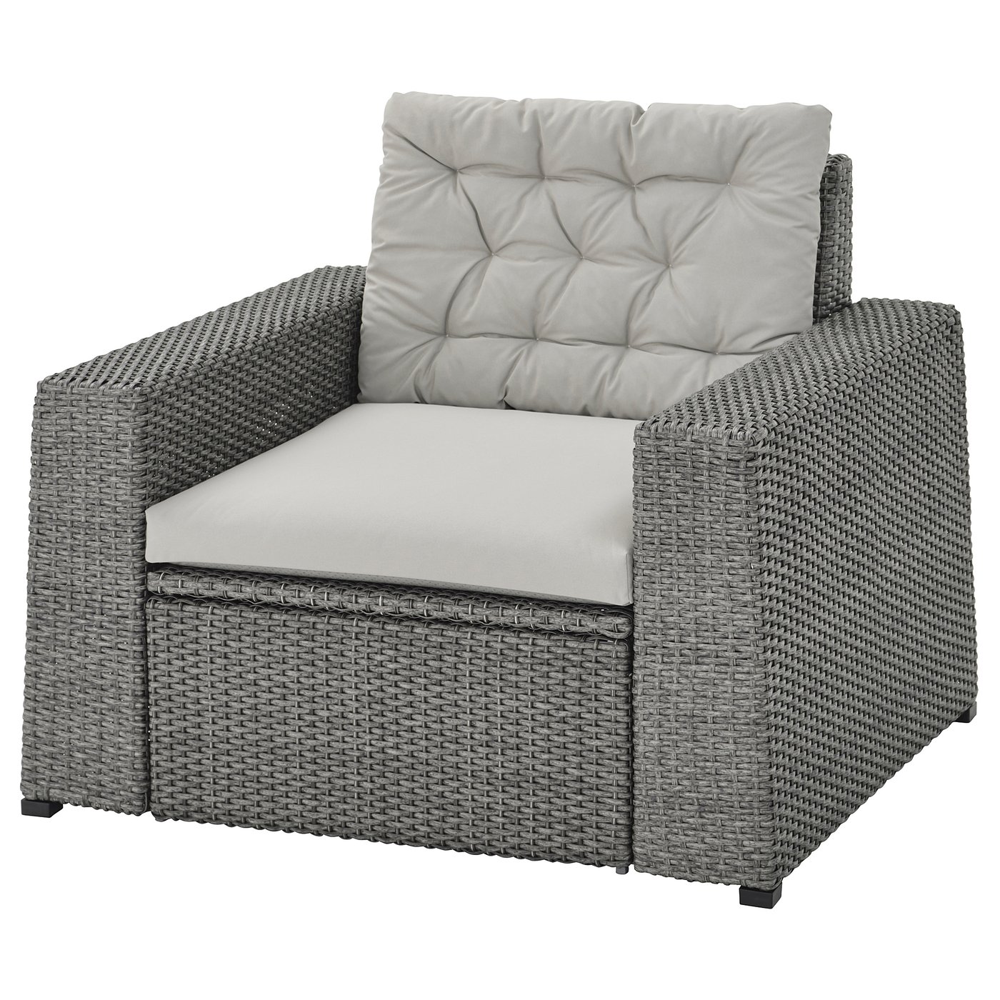 SOLLERÖN Armchair, outdoor - dark grey, Kuddarna grey ... on {keyword}