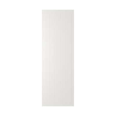 A white, rectangular, panelled STENSUND door made of fibreboard, featuring a smooth, lacquered finish.