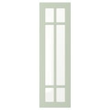 A STENSUND light green cabinet door with a crosshatched glass panel design.