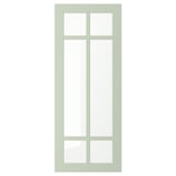This image a STENSUND green glass door with a rectangular frame and four pane design.