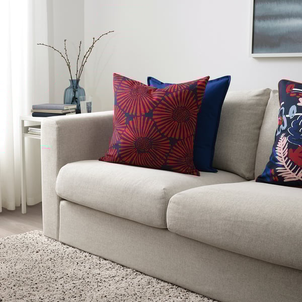 Stjarntulpan Cushion Cover Dark Blue Red Ikea