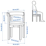 Illustration with measurements for the product: STOCKHOLM 2025.