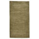 Displays a rectangular, olive green STOENSE area rug with a soft, thick pile and a subtle sheen, perfect for cozy, sound-dampened spaces.