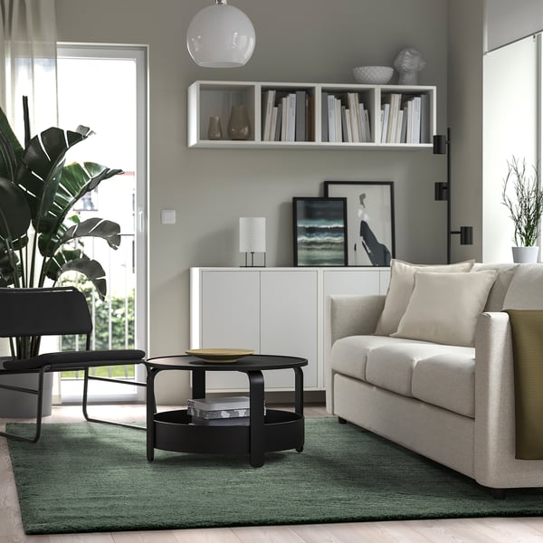 STOENSE Rug, low pile, pale green, 200x300 cm