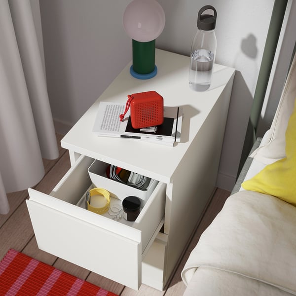 STORKLINTA Chest of 2 drawers, white/with 2 drawers, 30x50x53 cm