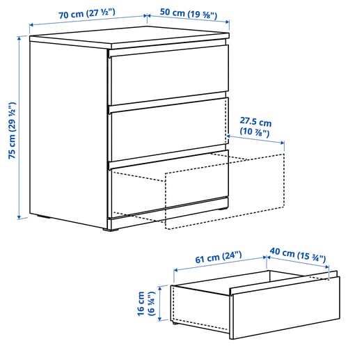 Illustration with measurements for the product: STORKLINTA.