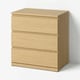 STORKLINTA Chest of 3 drawers, oak effect, 70x50x75 cm